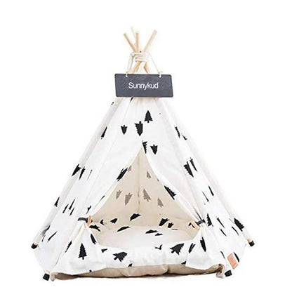 Pet Teepee Tent House with Thick Cushion - 6 Colors