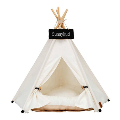 Pet Teepee Tent House with Thick Cushion - 6 Colors