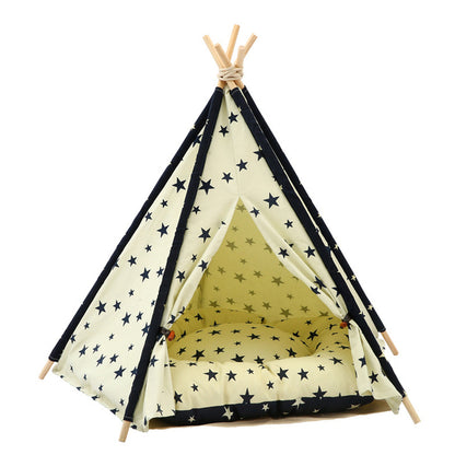 Pet Teepee Tent House with Thick Cushion - 6 Colors