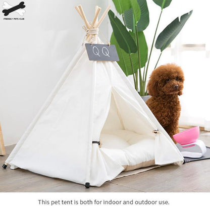 Pet Teepee Tent House with Thick Cushion - 6 Colors