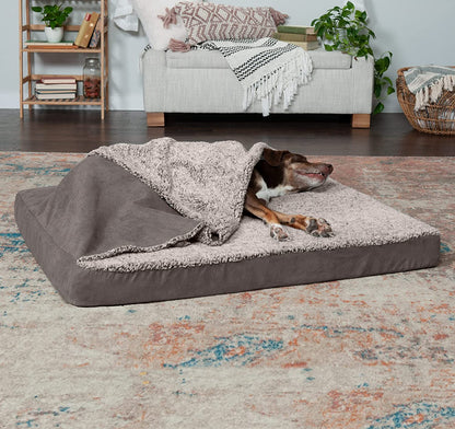 Large Dog Cooling Gel Bed with Washable Cover & Blanket