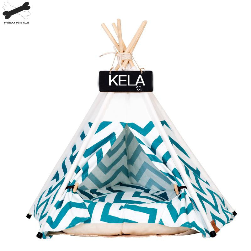 Pet Teepee Tent House with Thick Cushion - 6 Colors