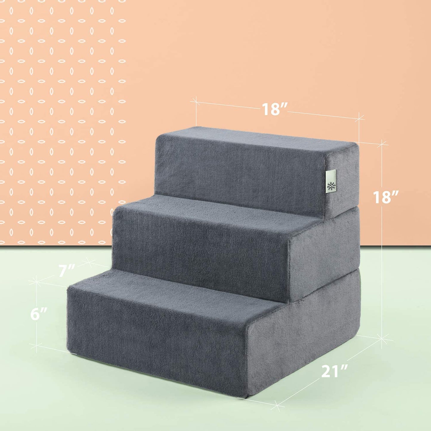 Medium Charcoal Pet Stairs: Convenient Access for Your Furry Friend