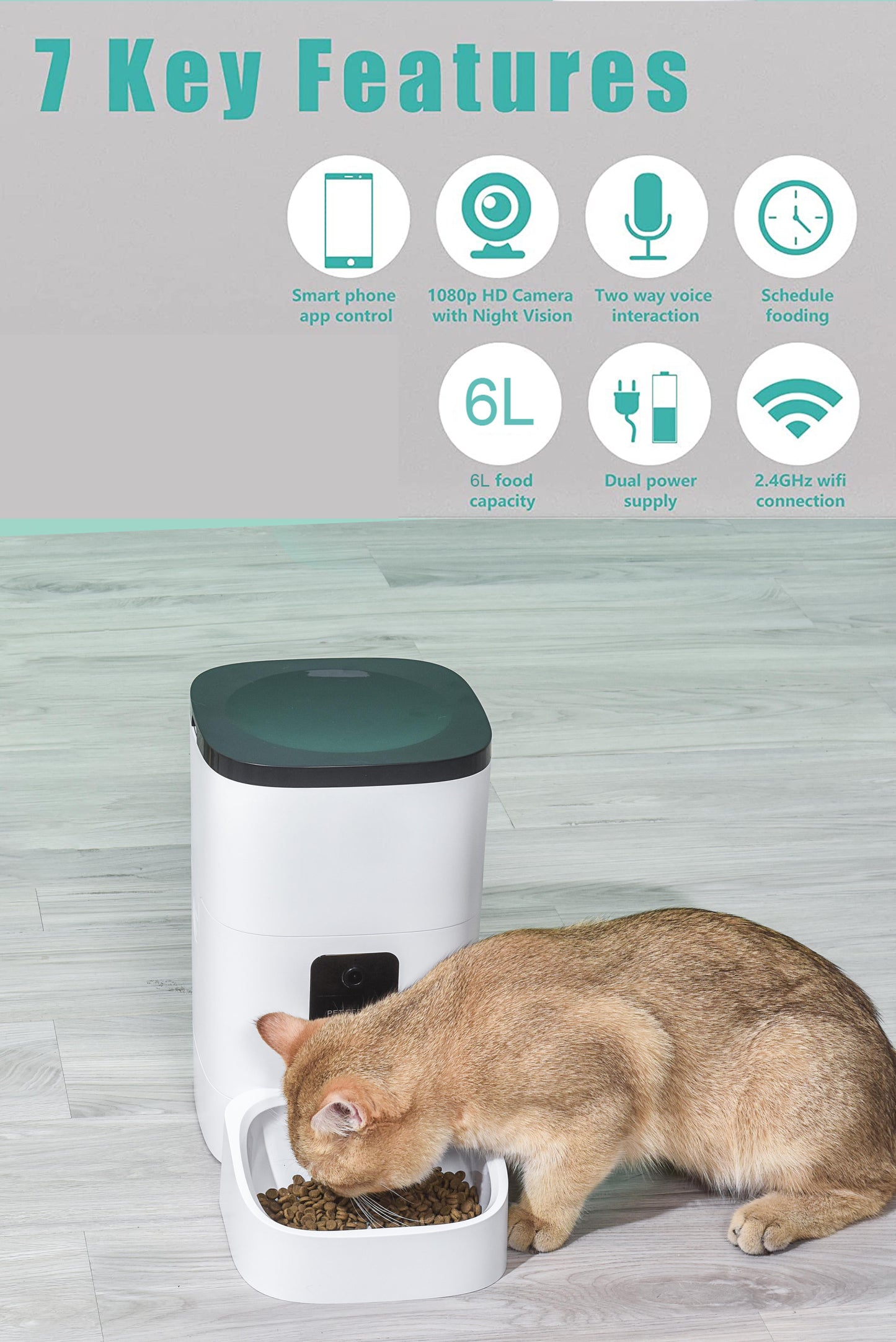 "Ultimate Spy Cam Pet Feeder: Watch, Feed, and Control Your Furry Friends with Wifi App!"