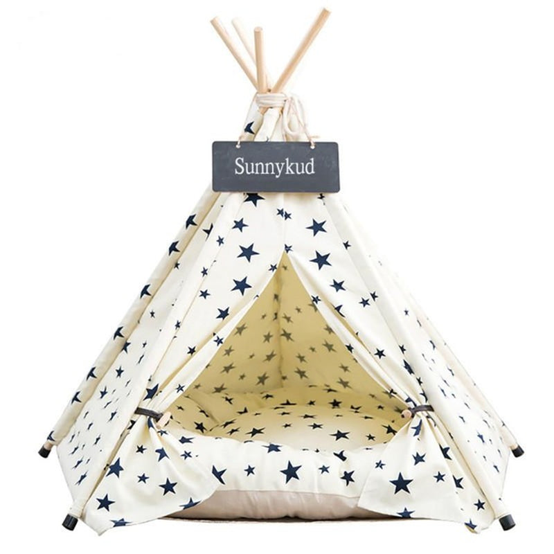 Pet Teepee Tent House with Thick Cushion - 6 Colors