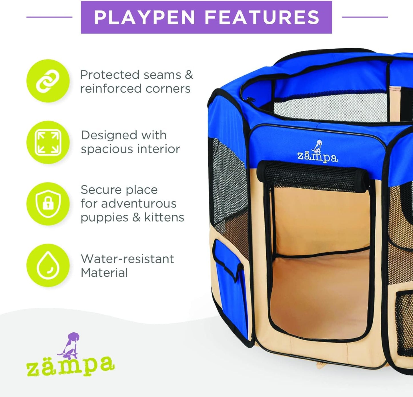 Pop-Up Pet Playpen with Travel Carrier: Medium Size