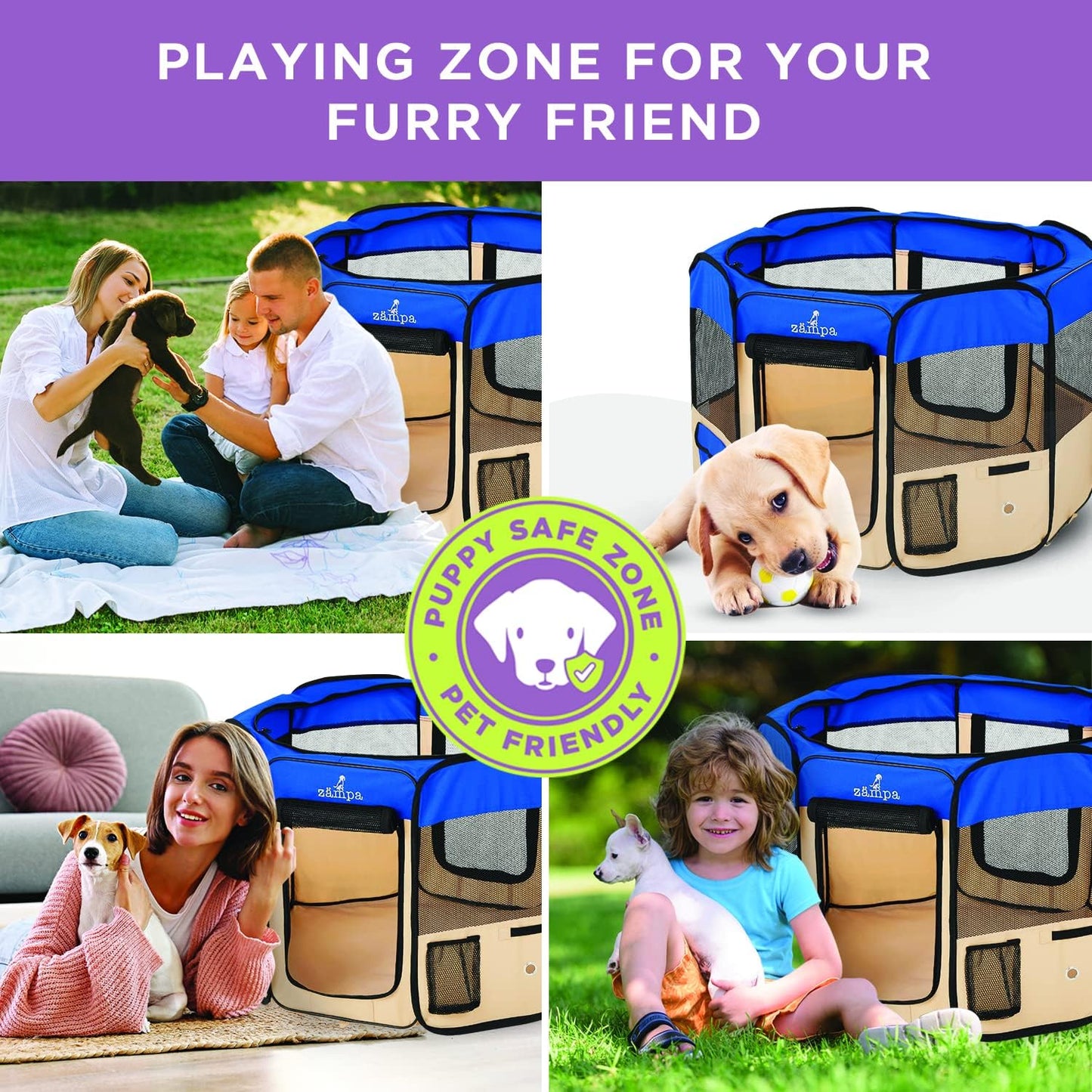 Pop-Up Pet Playpen with Travel Carrier: Medium Size