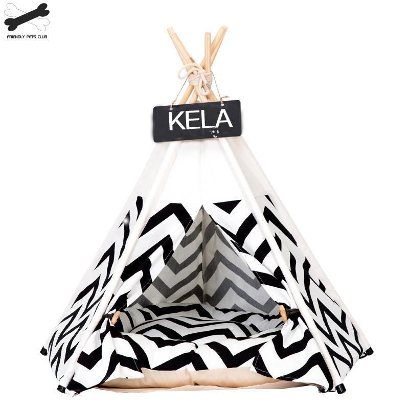 Pet Teepee Tent House with Thick Cushion - 6 Colors