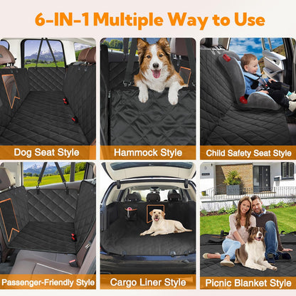 "Ultimate Doggy Throne: Waterproof Hammock with a View, Scratch-Proof Seat Protector for Furry Co-Pilots on Wheels!"